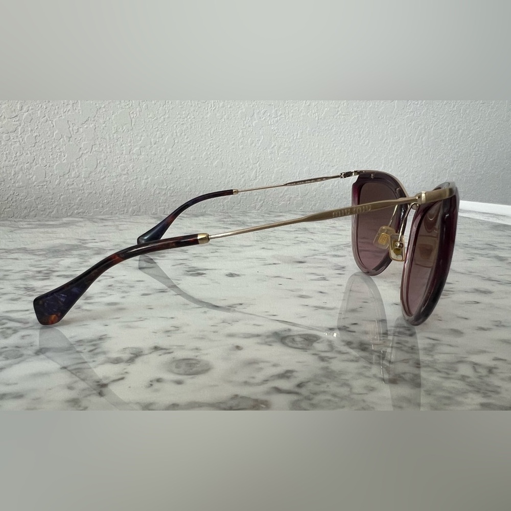 Miu Miu SMU51P Gold & Purple Gradient Cat Eye Sunglasses - Picture 5 of 10